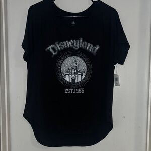 🆕Disneyland Resort Black T-Shirt with Silver Logo